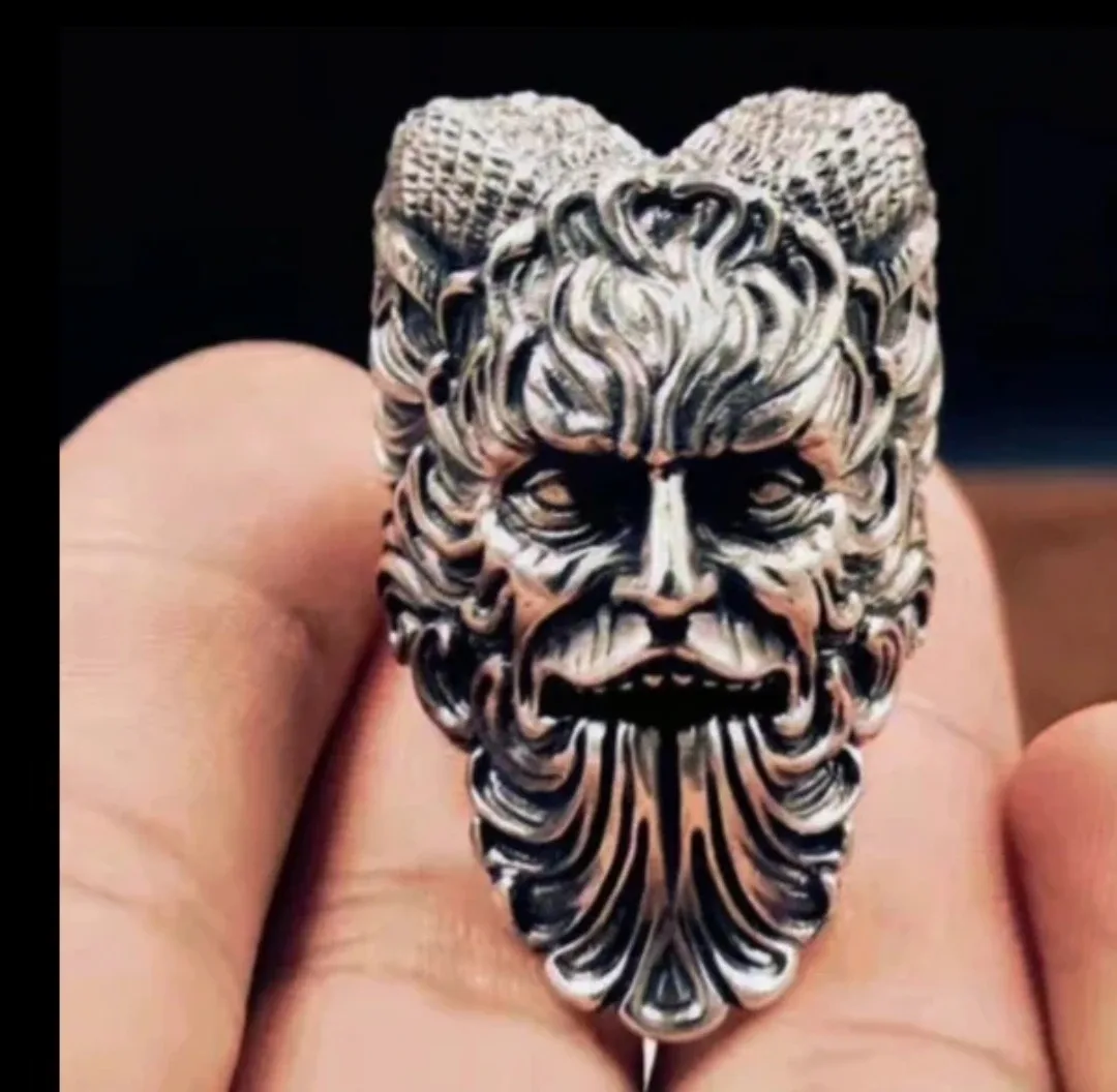 #cleanout Vintage Rings Bundle Faun/Goat Head, Skulls, Snakes image indicator(9)