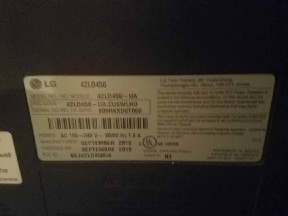 LG 42LD450 42" LCD TV - photo 4