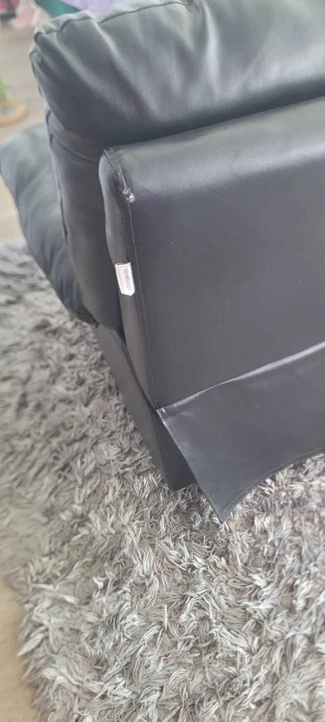 Black Leather Reclining Love Seat - photo 4