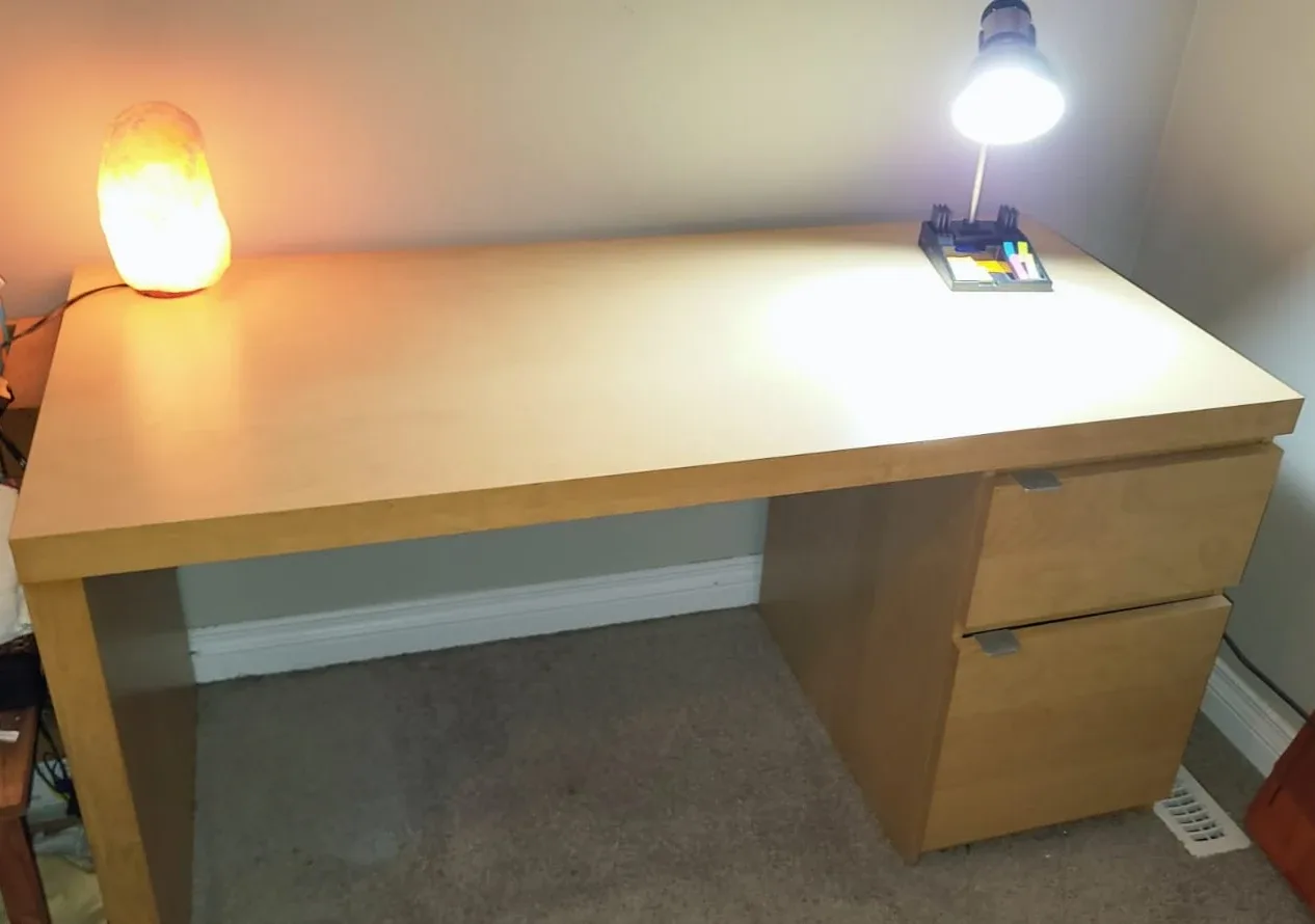 IKEA MALM Desk with Drawers BIRCH image indicator(3)