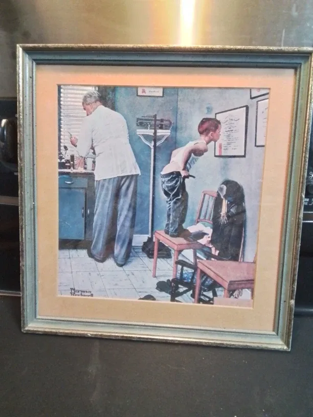 Norman Rockwell Print The injection 12.25x12.75