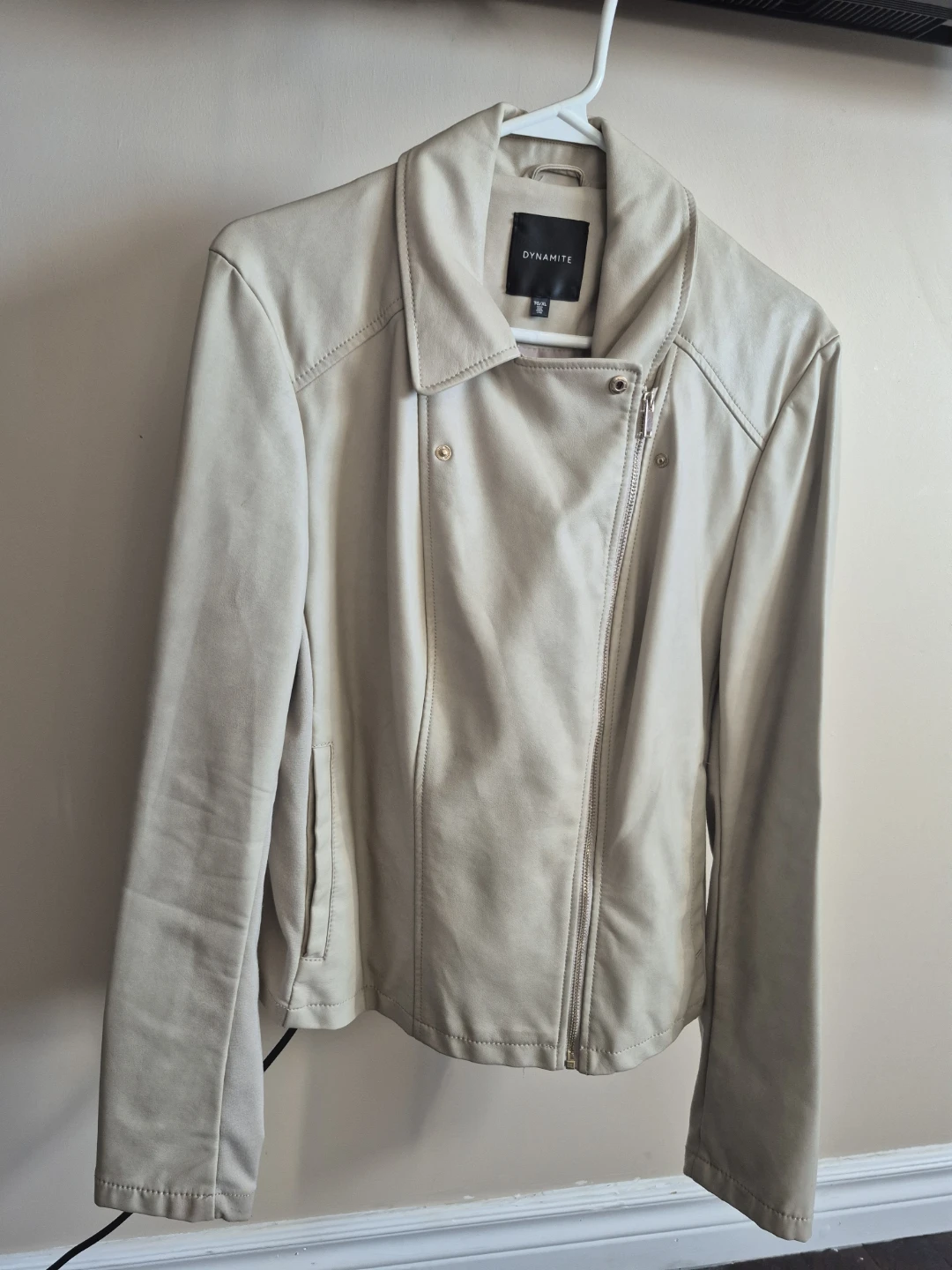 Dynamite Faux Leather Biker Jacket - Size XL