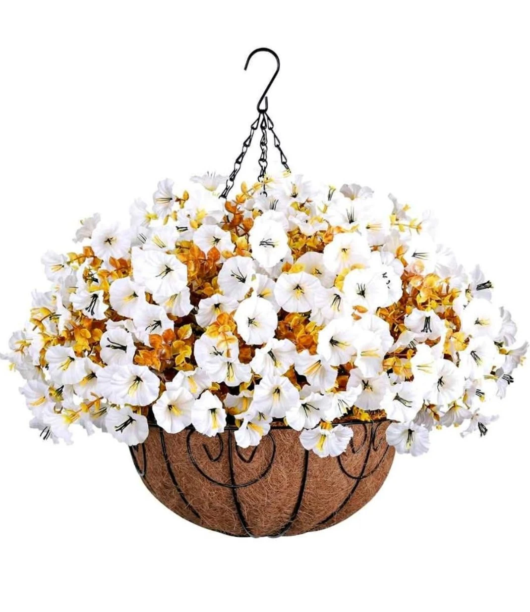 Hanging Flower Basket with Artificial Flowers - photo 2