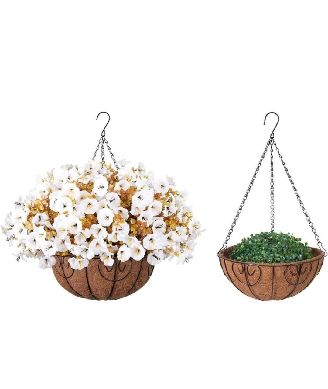 Hanging Flower Basket with Artificial Flowers - photo 3