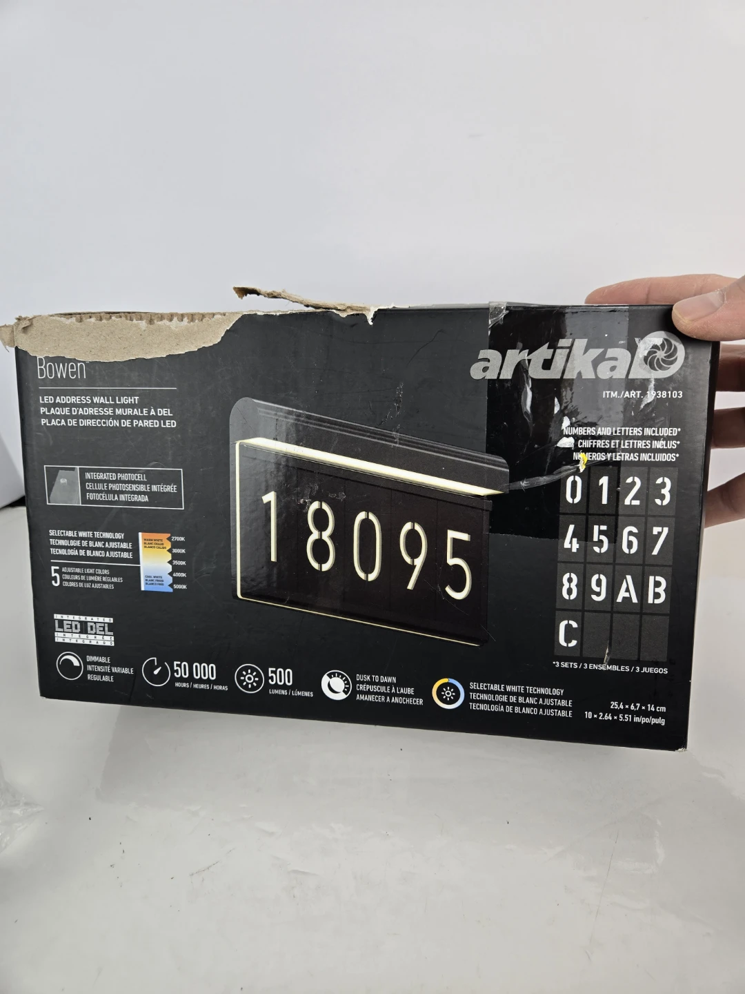 ARTIKA LED ADDRESS WALL LIGHT BOWEN