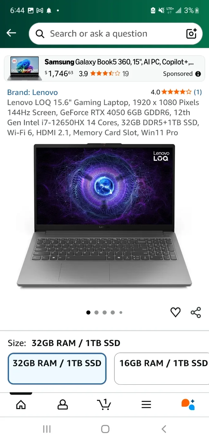 LENOVO LOQ GAMING LAPTOP