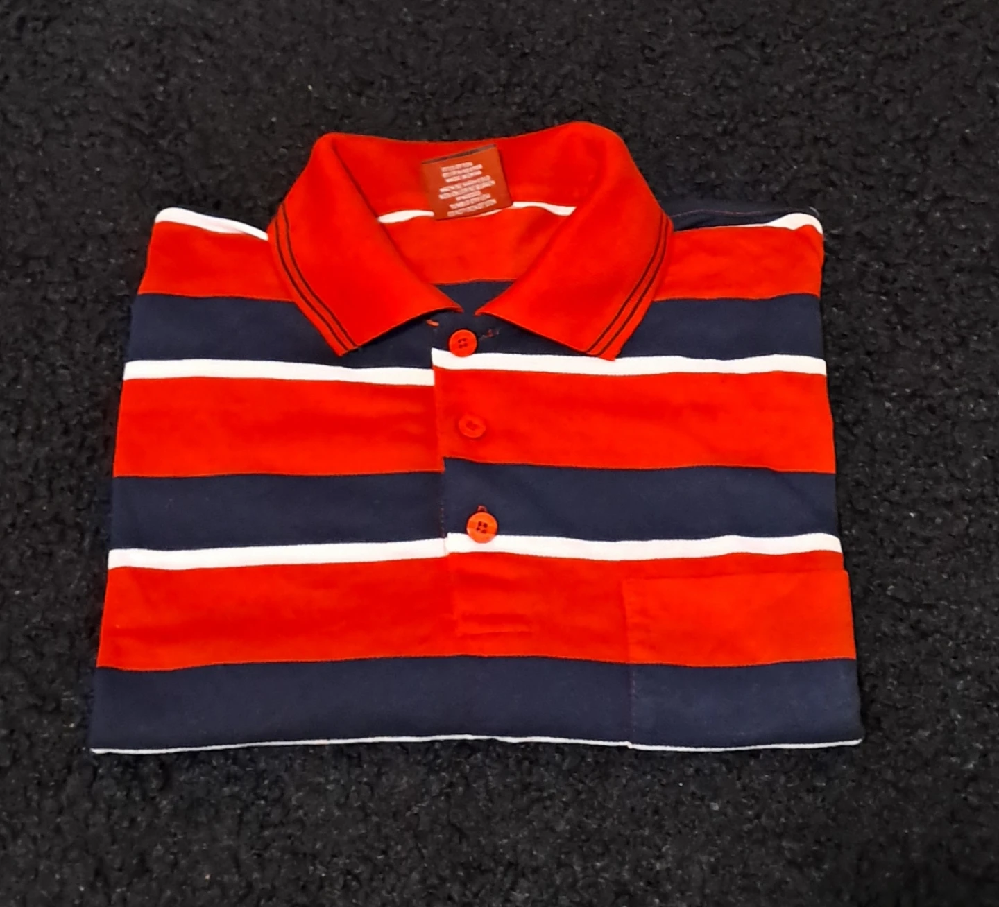 Striped Polo Shirt - Red, White, Navy