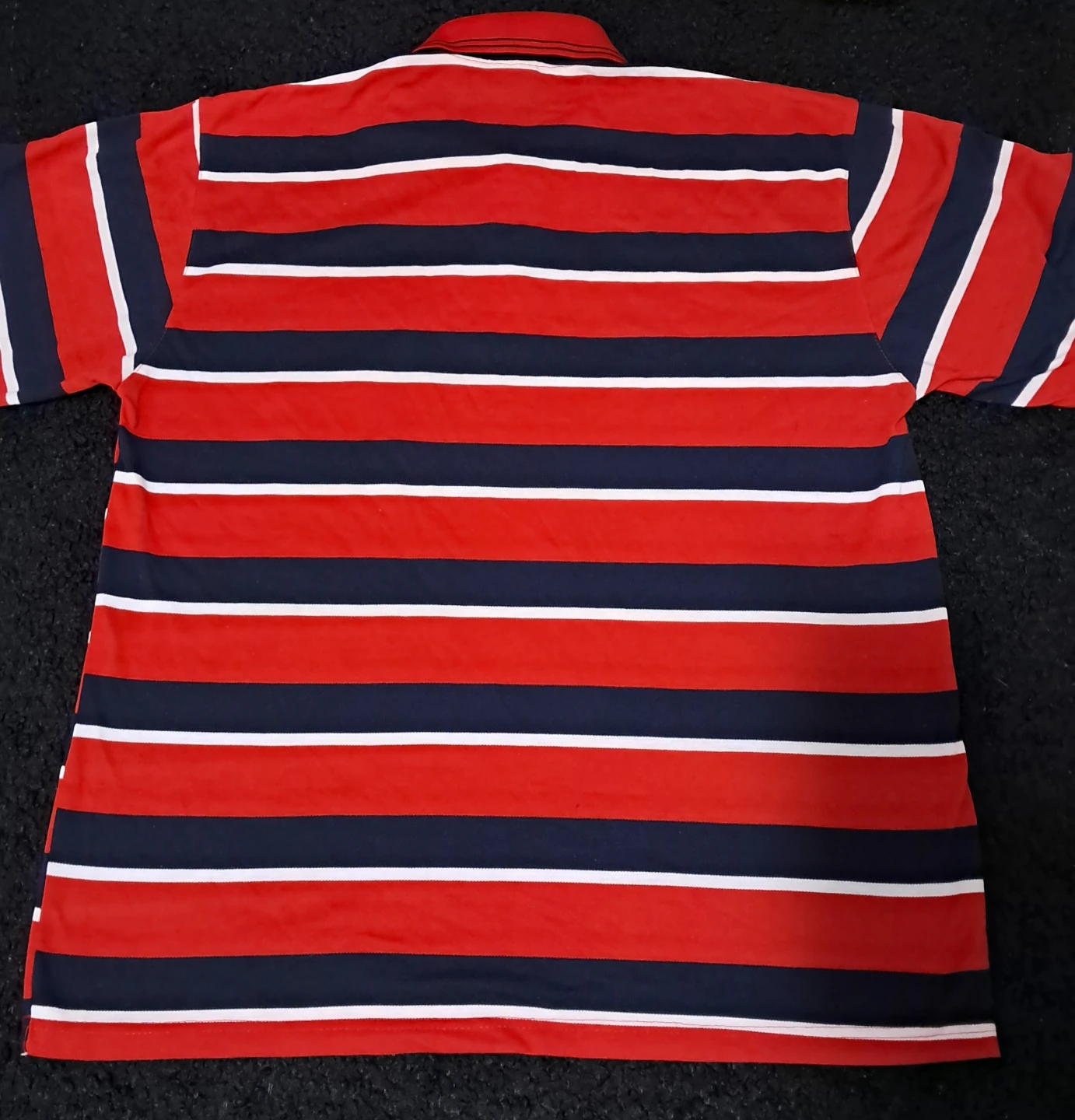 Striped Polo Shirt - Red, White, Navy - photo 3