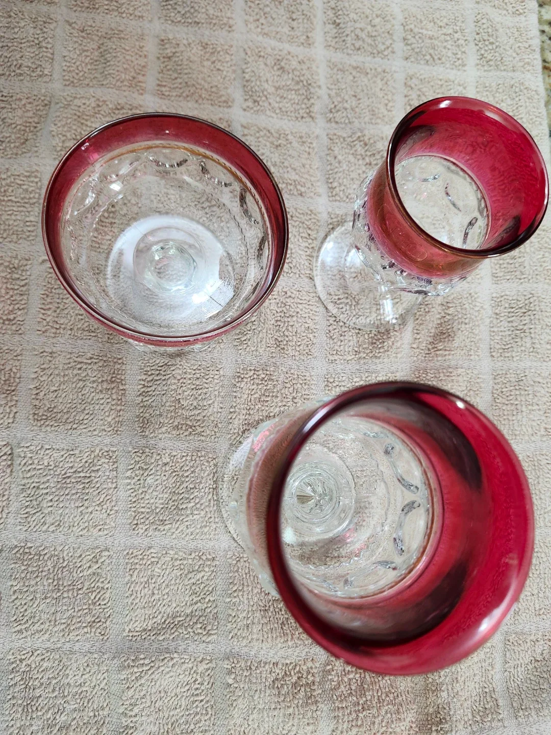 Vintage Indiana Glass Whitehall Ruby Flash Goblets image indicator(3)