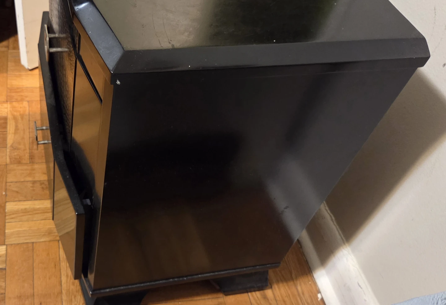 Black Nightstand with Two Drawers - photo 2