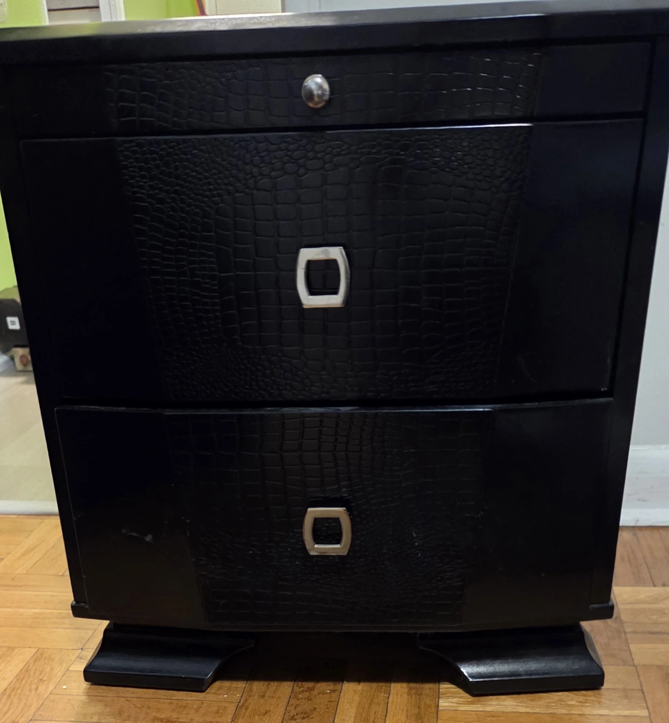 Black Nightstand with Two Drawers - photo 4