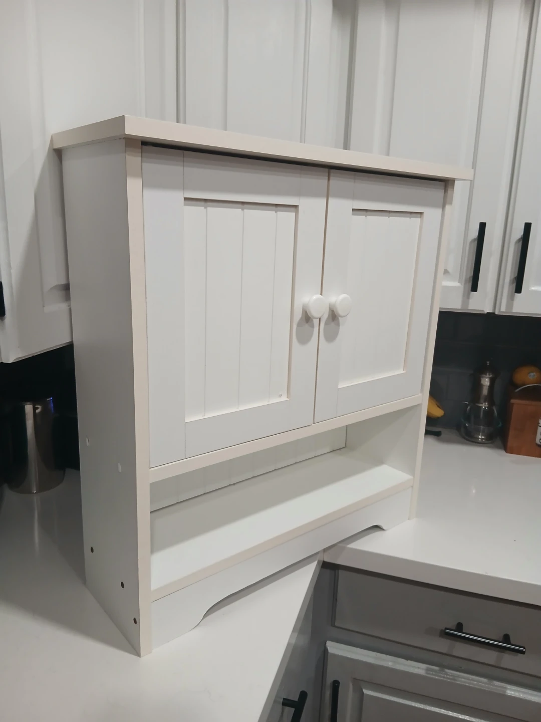 White Wooden Wall Cabinet - photo 3