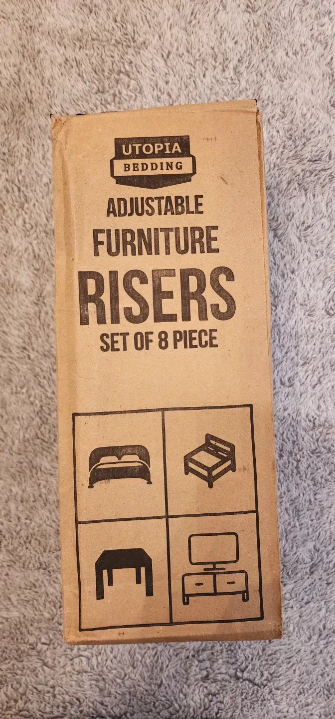 Utopia Bedding Adjustable Furniture Risers - Set of 8