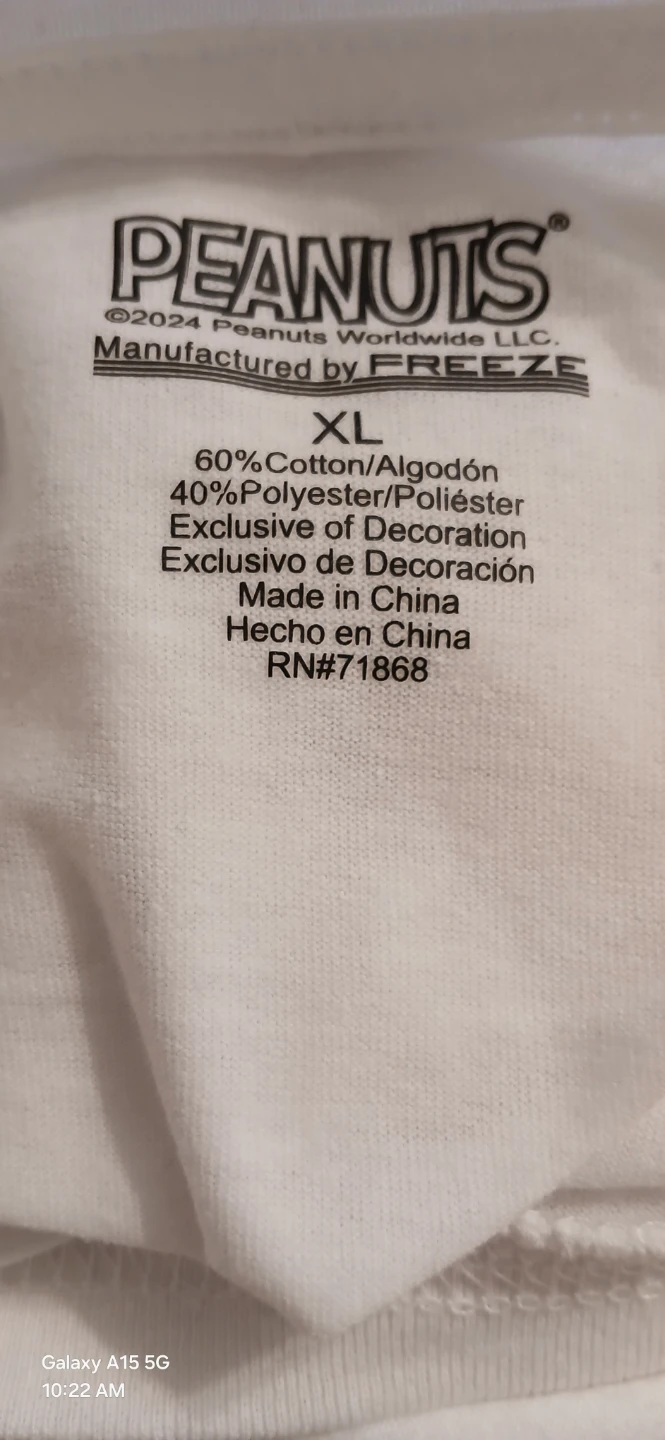 Peanuts Snoopy White T-Shirt - XL - photo 3