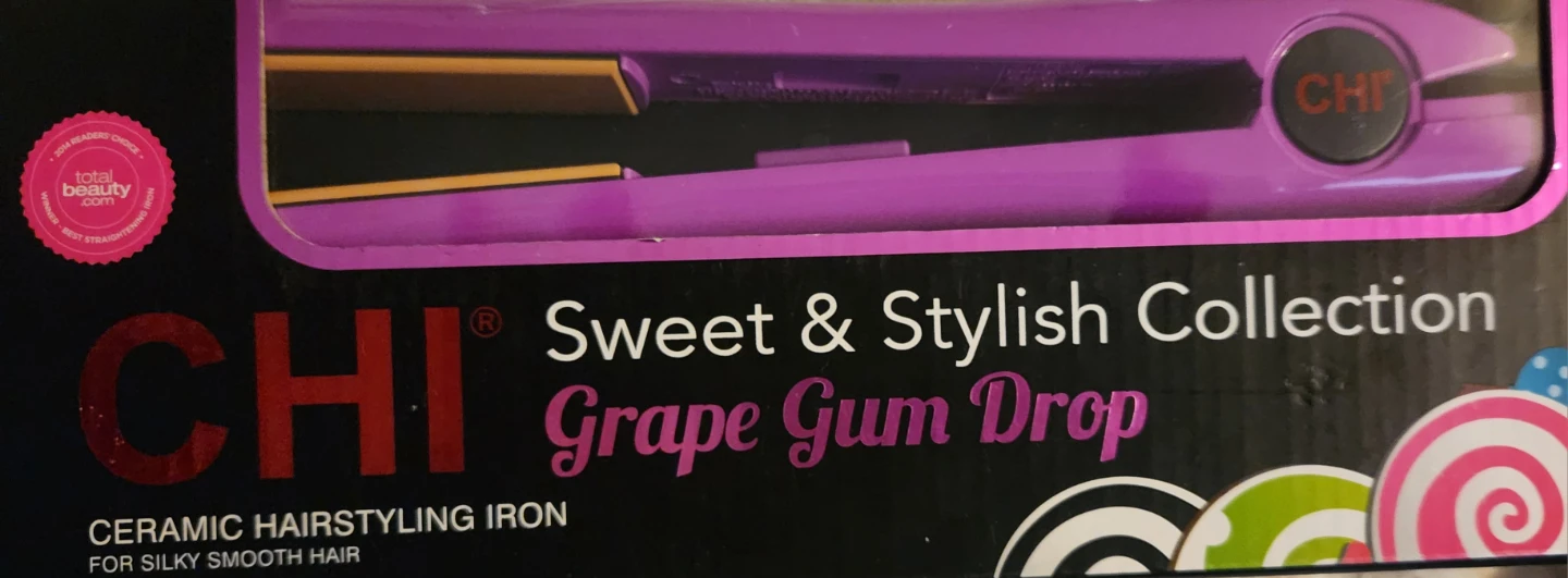 New CHI Sweet & Stylish Grape Gum Drop Hairstyling Iron