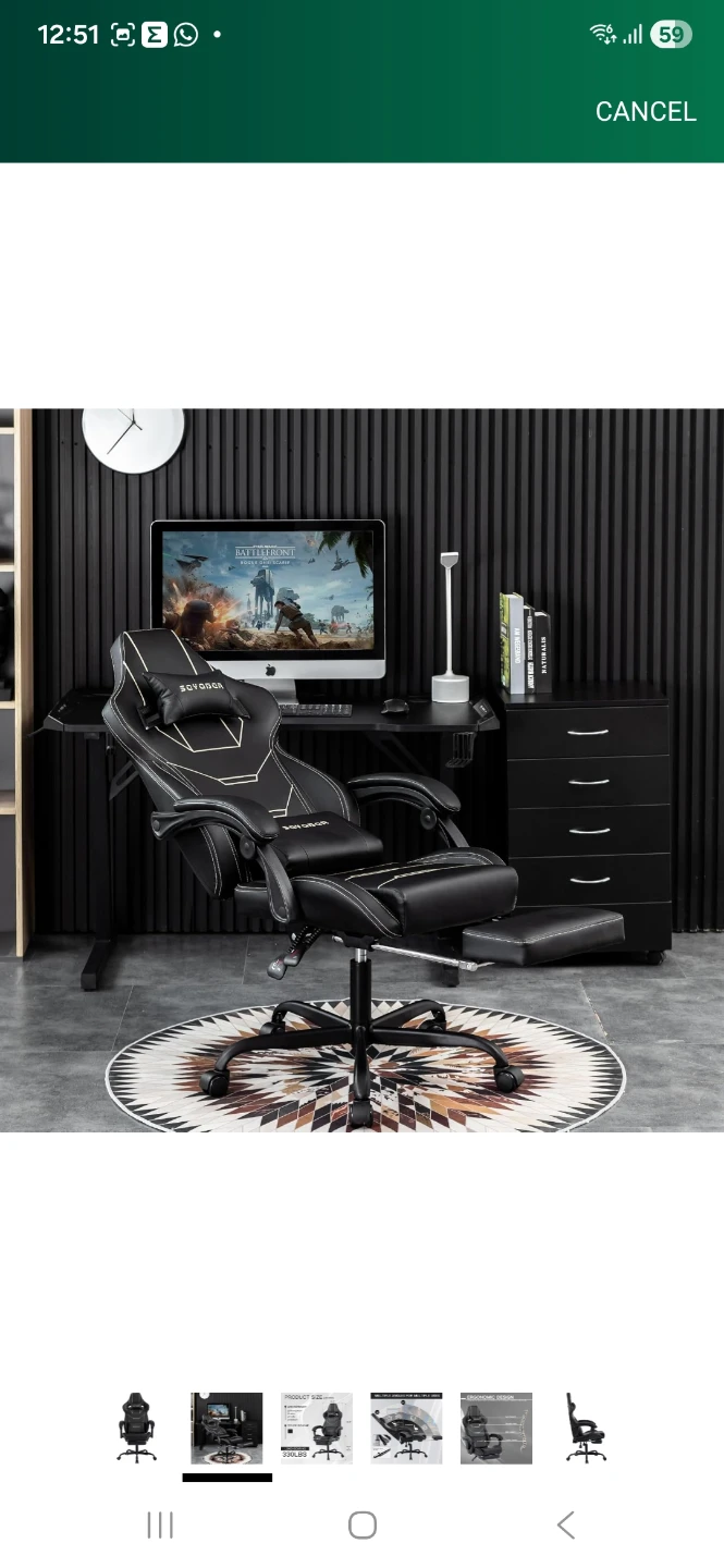 Scyabor Gaming Chair - Black