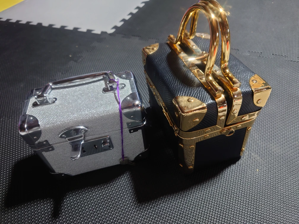 Silver & Black Mini Suitcase Style Cosmetic Cases