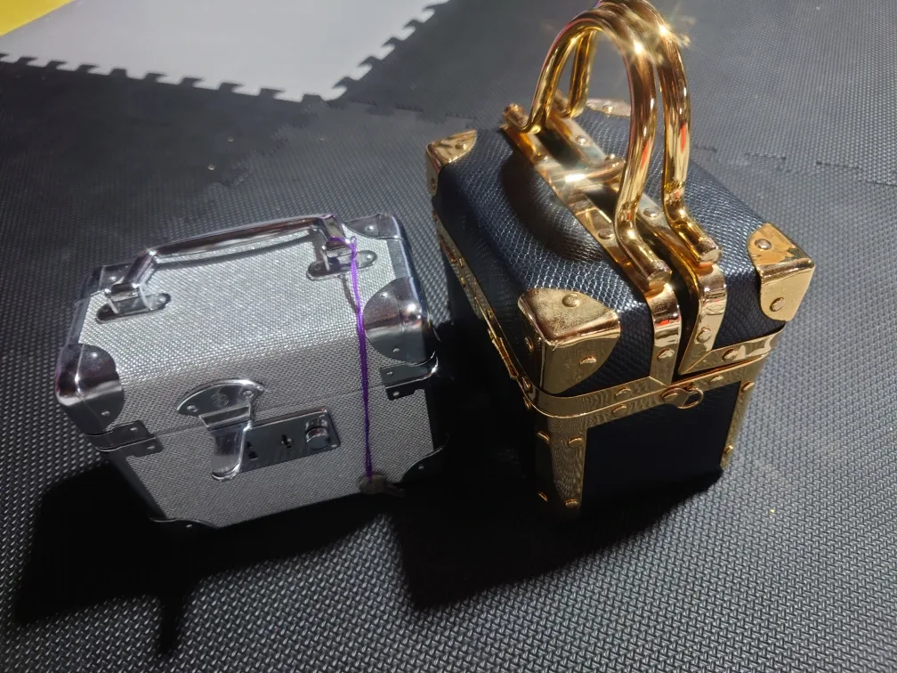 Silver & Black Mini Suitcase Style Cosmetic Cases