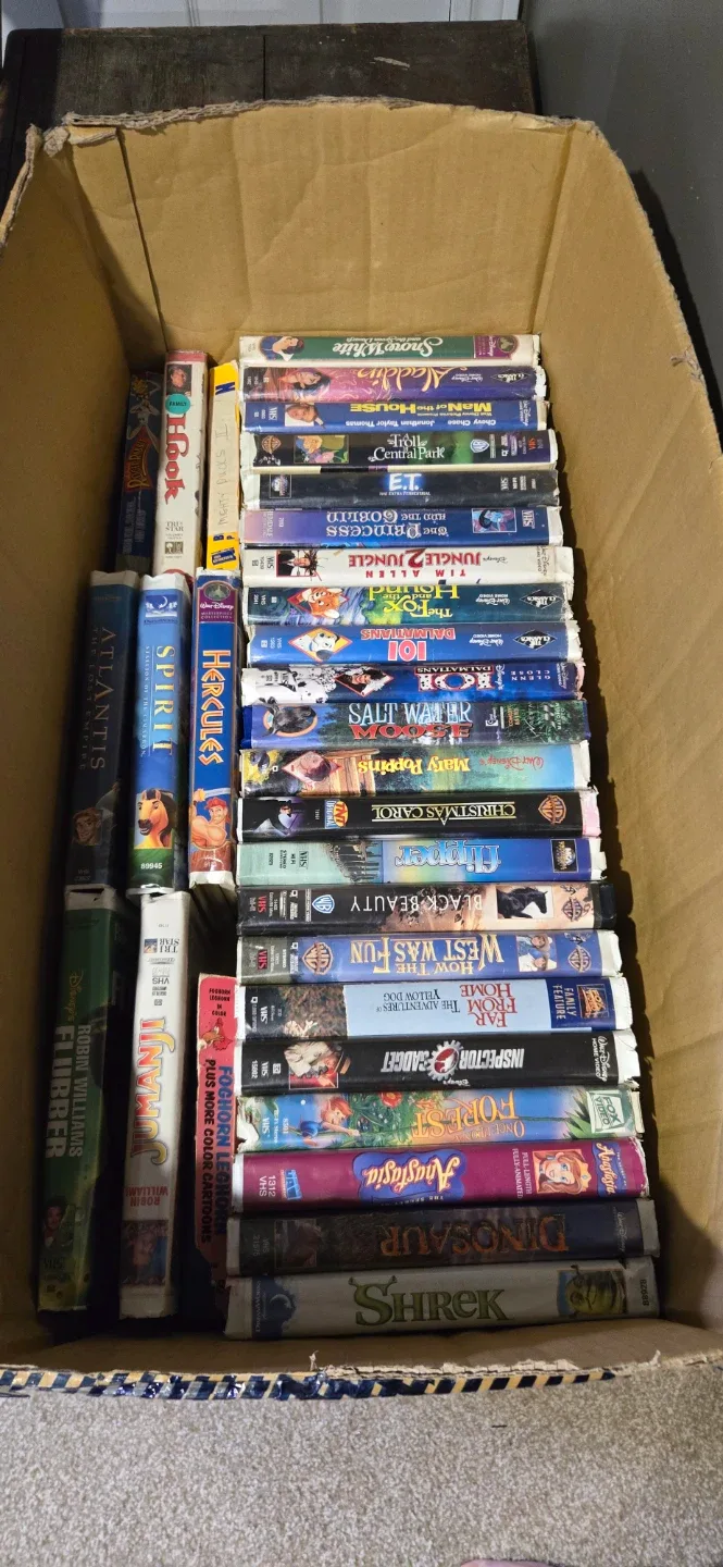 Box of Assorted VHS Tapes