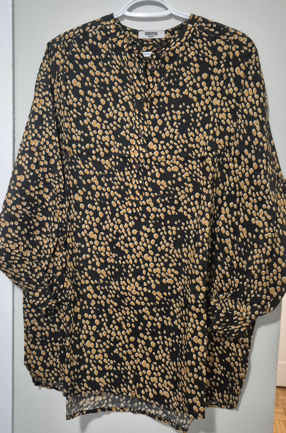 Meme Medium Blouse - Black & Gold