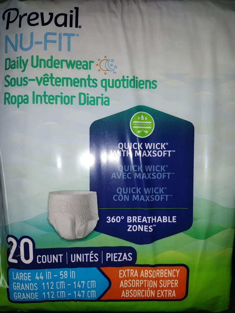 Prevail NU-FIT Daily Underwear Large (44-58 in) #Cleanout