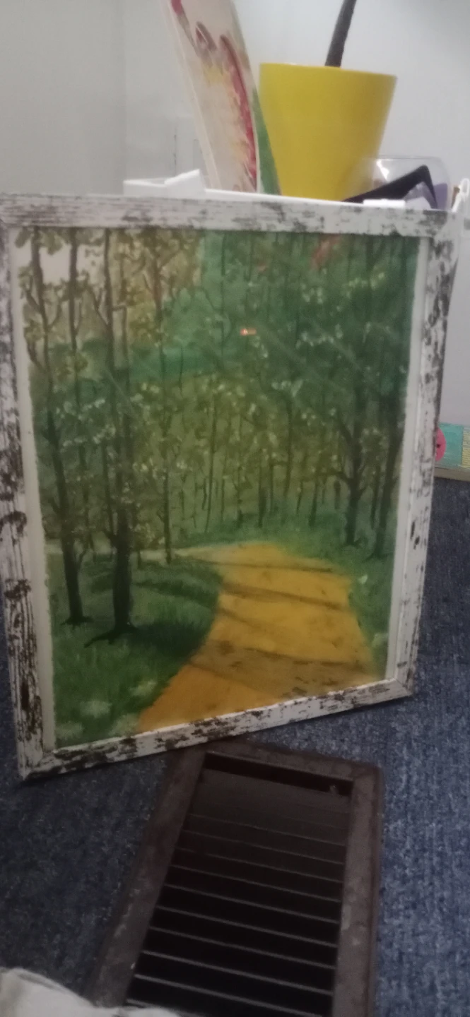 Framed Forest Path Painting - photo 2