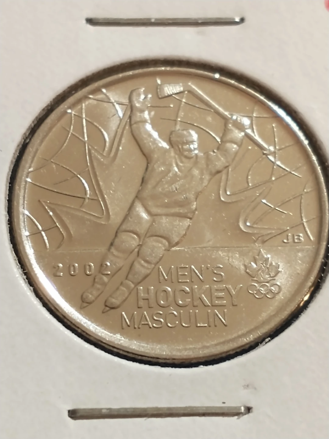 Nice 2002 Men's Hockey 25 Cent Coin
