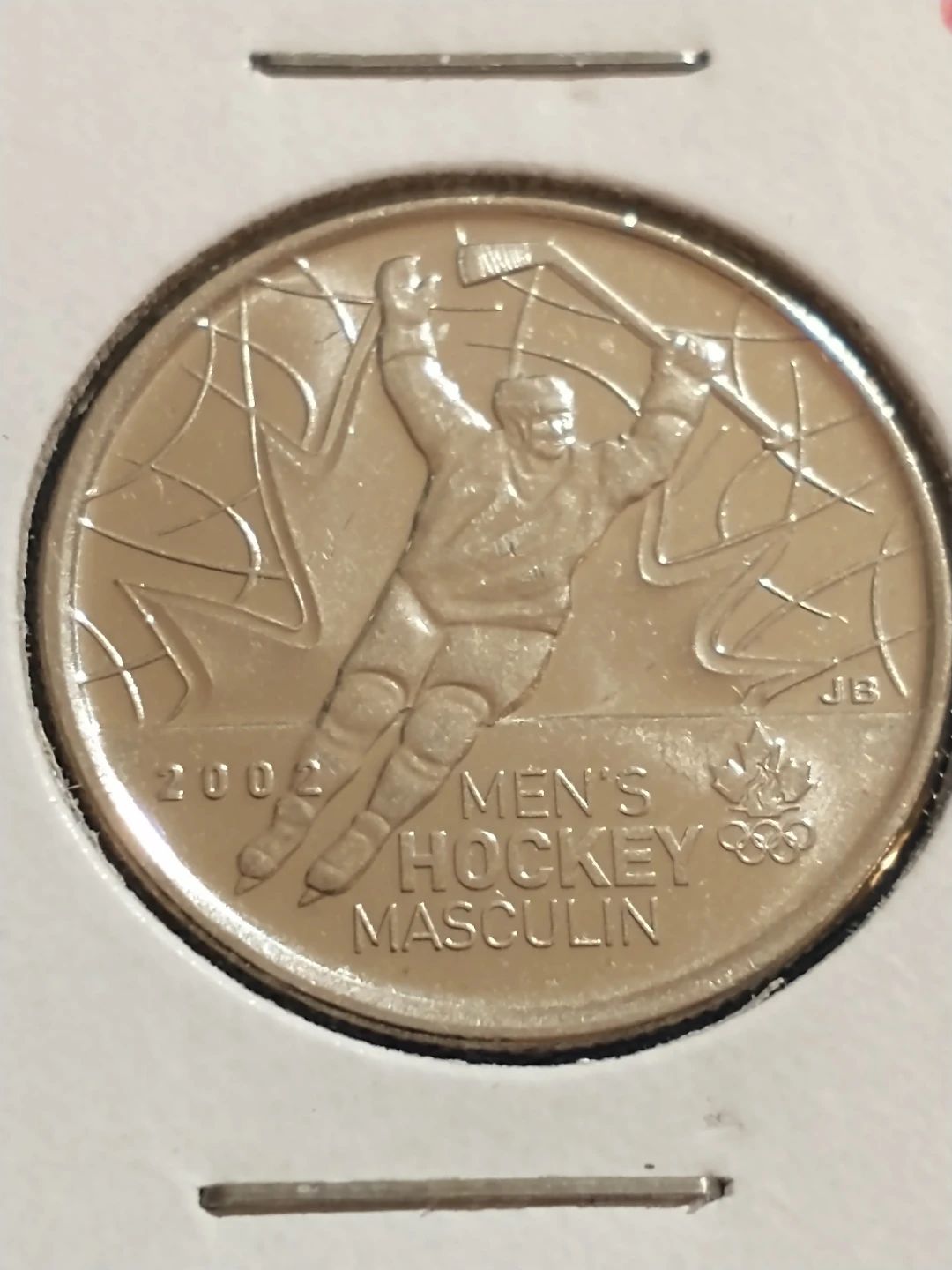 Nice 2002 Men's Hockey 25 Cent Coin - photo 2