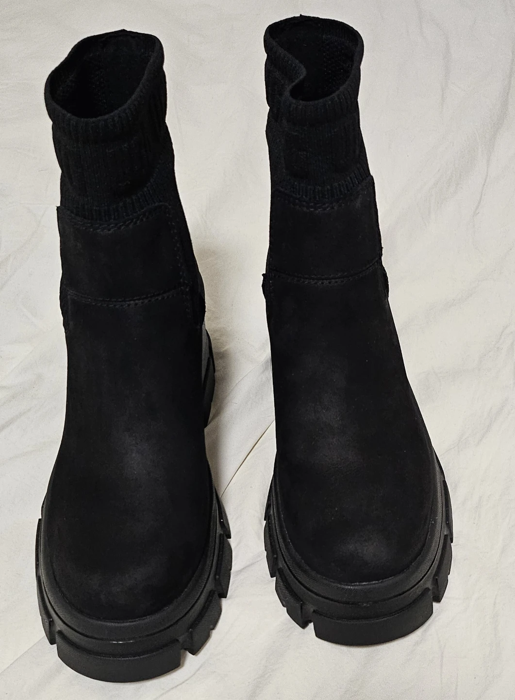 UGG Black Leather Platform Boots - Size 7 - photo 2