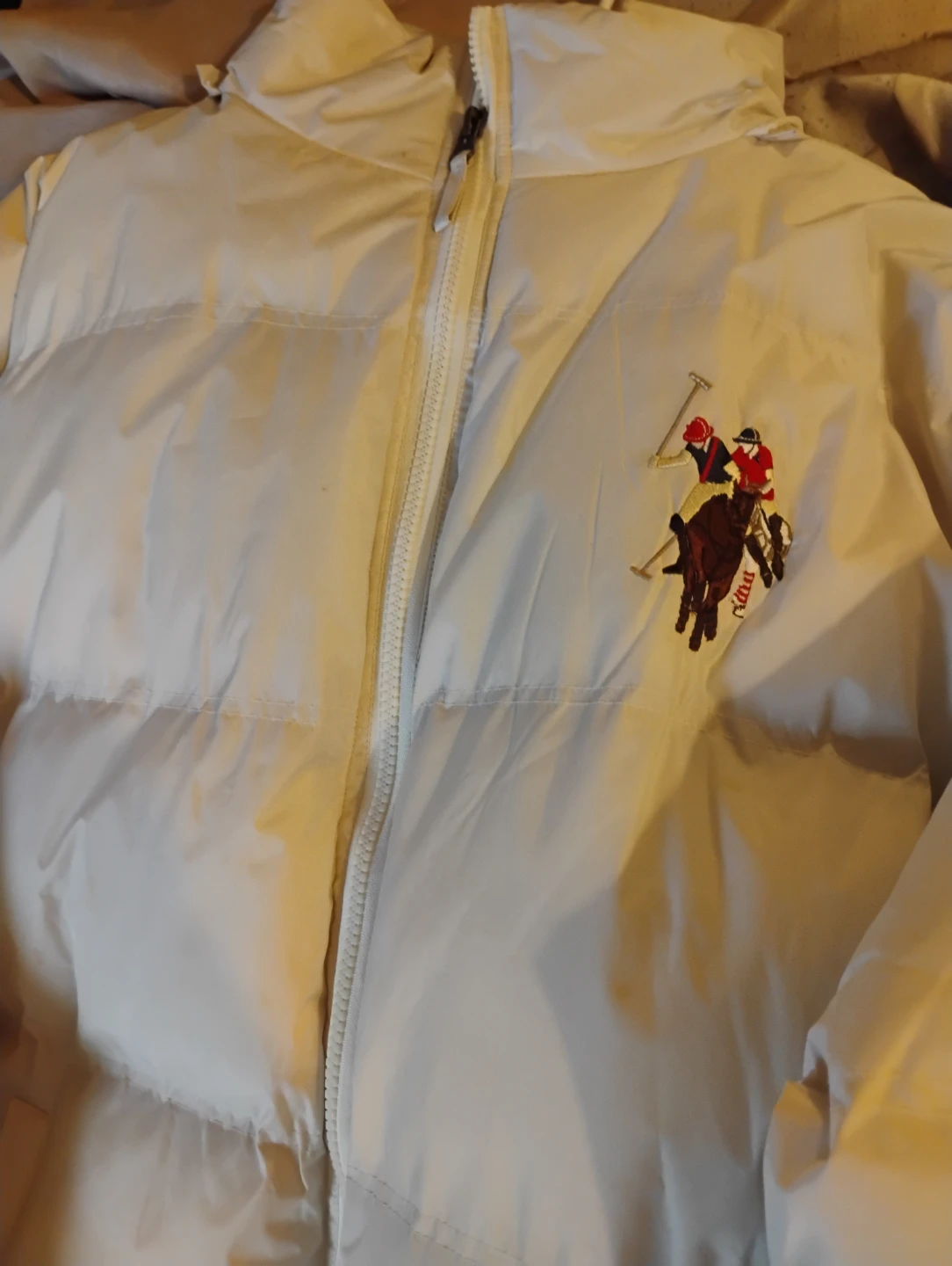 U.S. Polo Assn. White Puffer Jacket