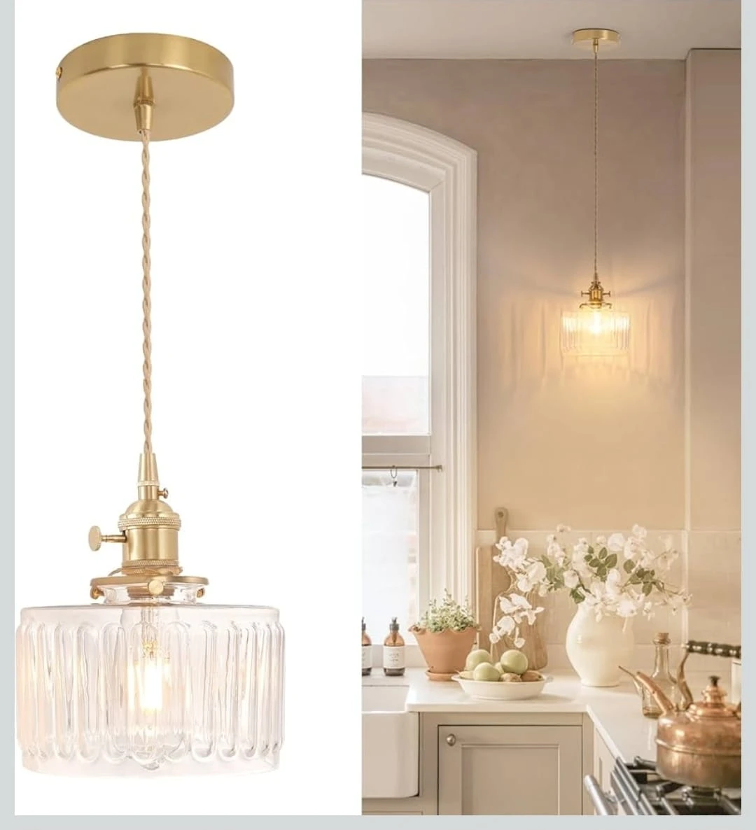 Transparent Glass Pendant Light