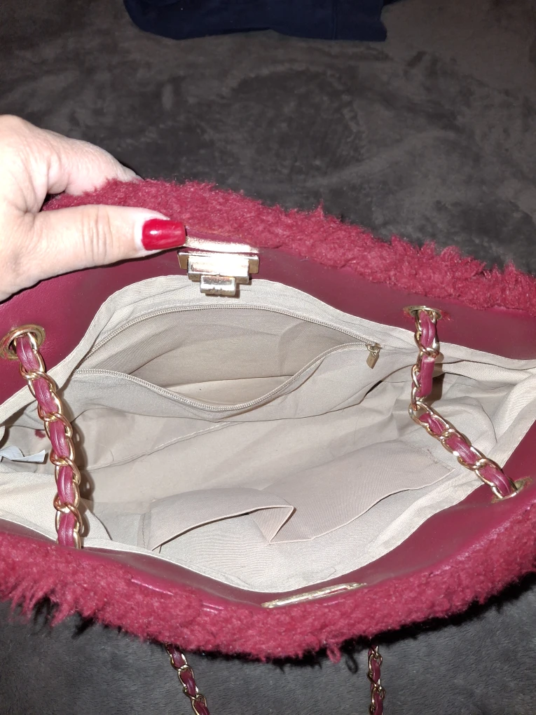 Pink Fuzzy Chain Shoulder Bag - photo 2