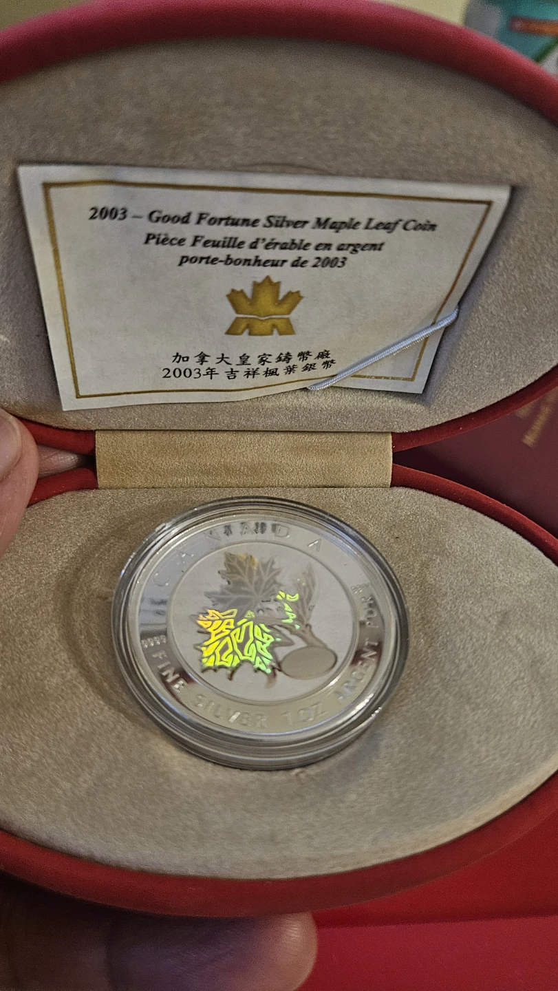 2003 Good Fortune Silver Maple Leaf Coin