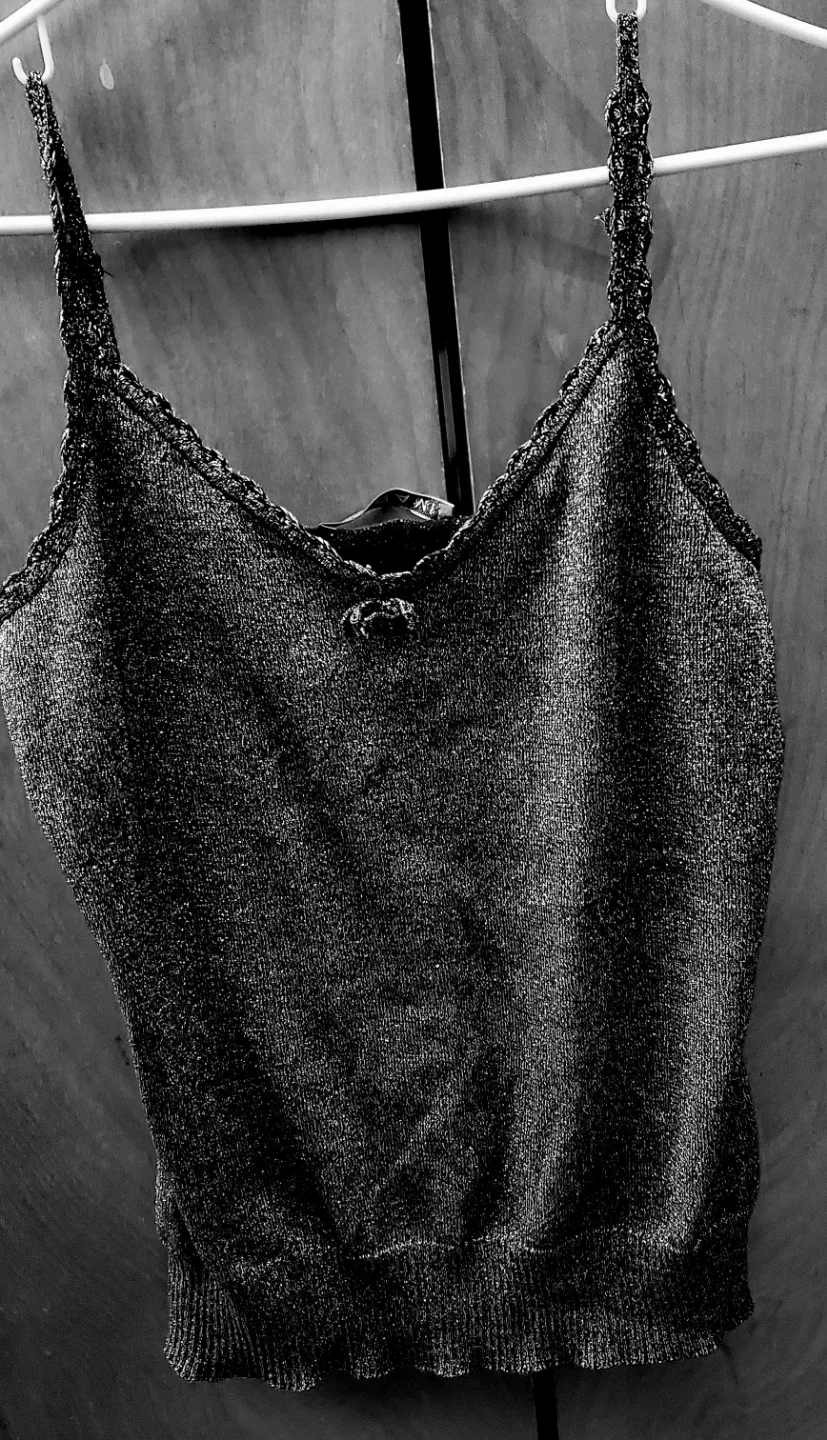 Barami Black Sparkly Tank Top "#Cleanout