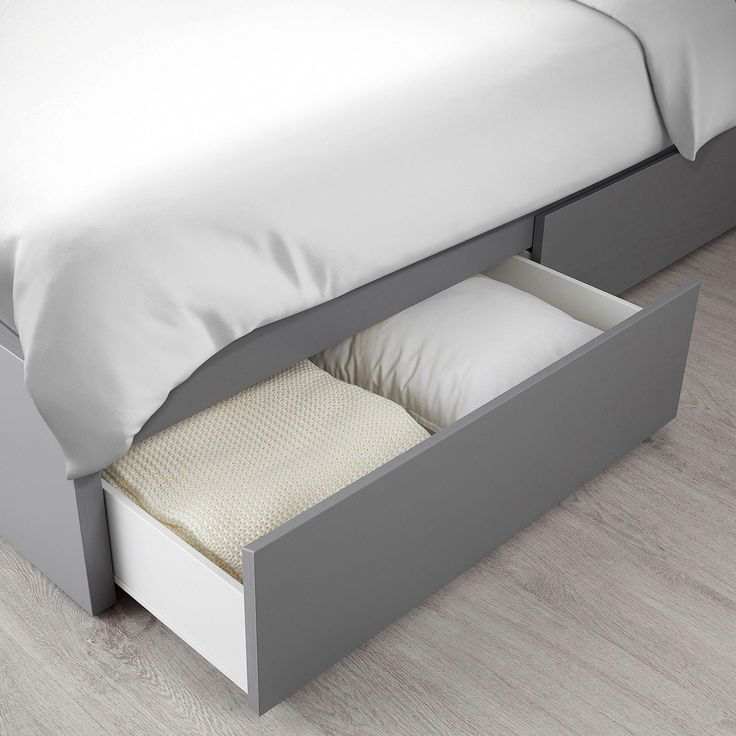 IKEA Malm Twin Bed Grey with drawers - photo 2