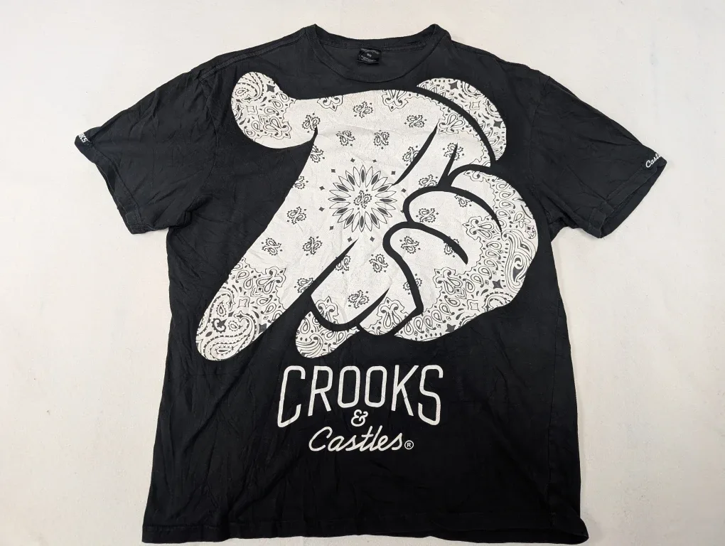 Crooks & Castles Black Graphic Tee - Size M