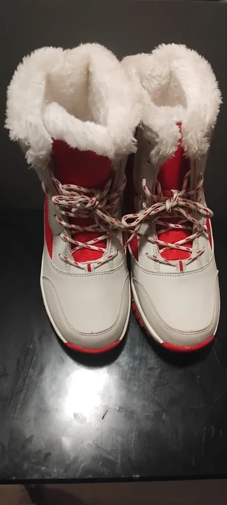 Red & Grey Winter Boots