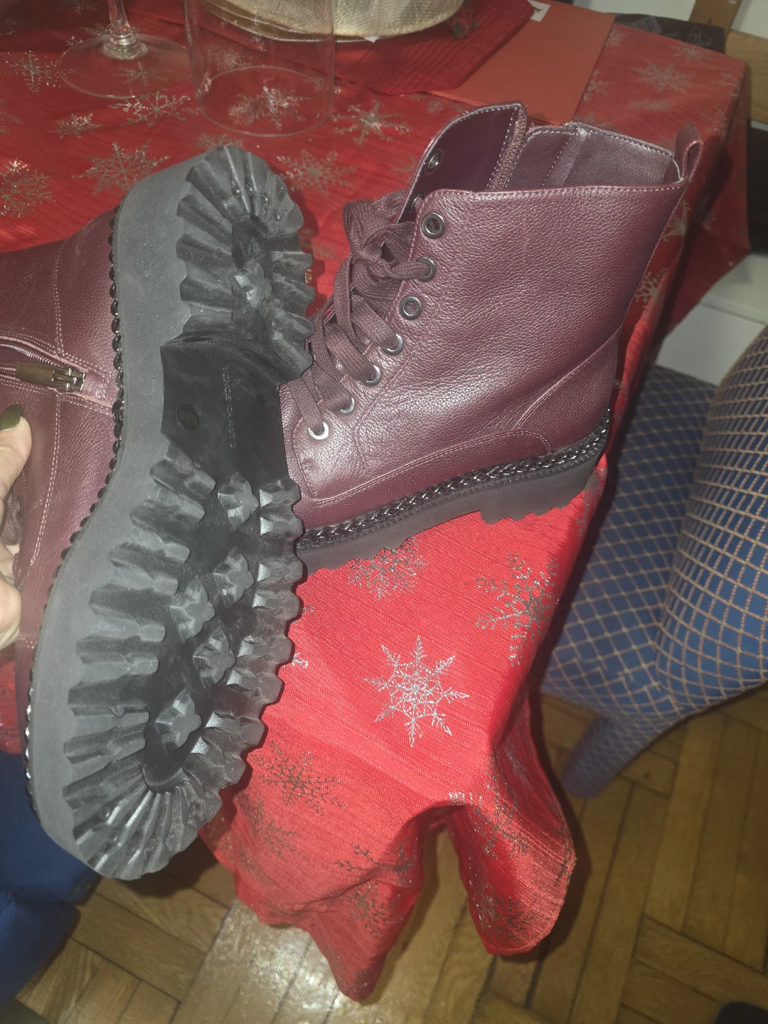 VG-MINDINTA Burgundy Leather Boots Size 9M/41 - photo 4