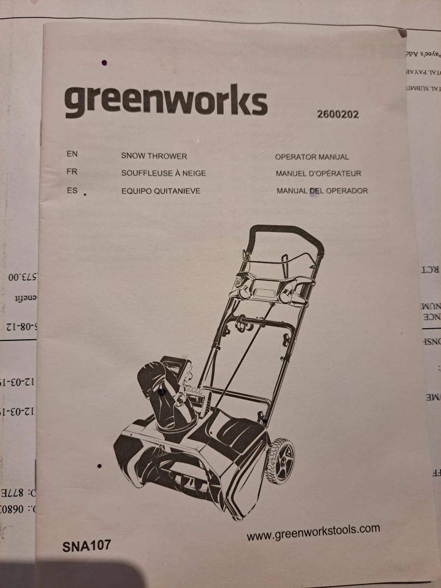 Greenworks 20-Inch Electric Snow Thrower - photo 3