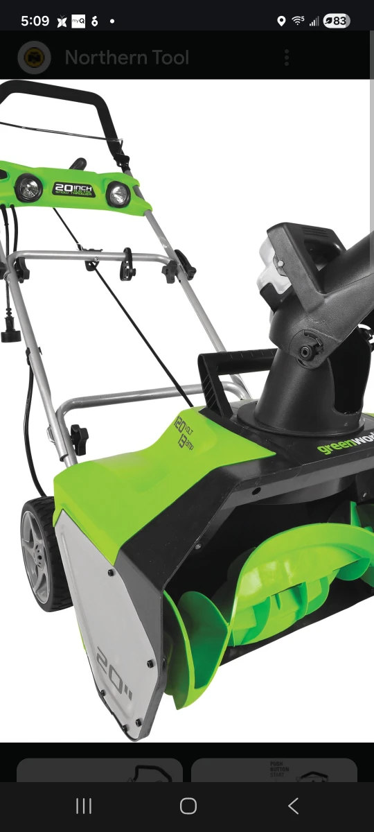 Greenworks 20-Inch Electric Snow Thrower - photo 4