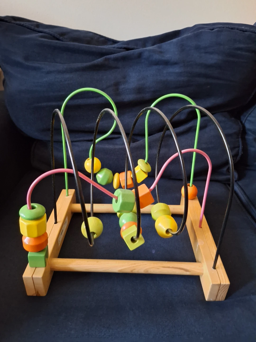 IKEA Wooden Bead Maze Toy Rainbow Abacus Labyrinth