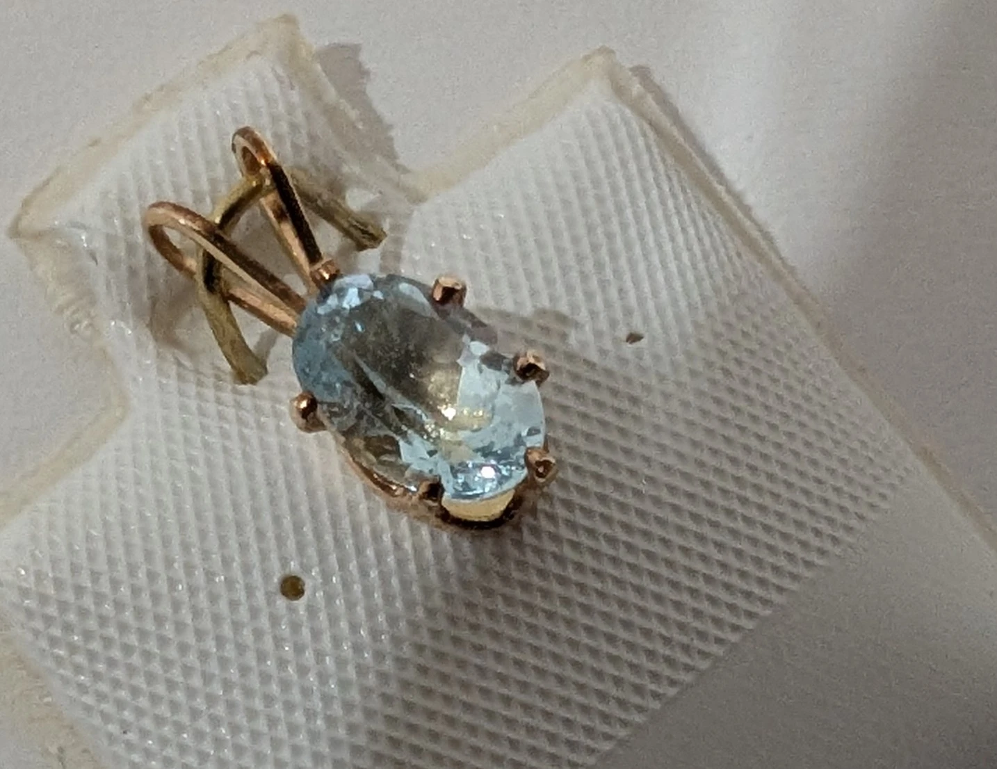 Brand New 14K Yellow Gold Filled Blue Topaz Pendant For Sale