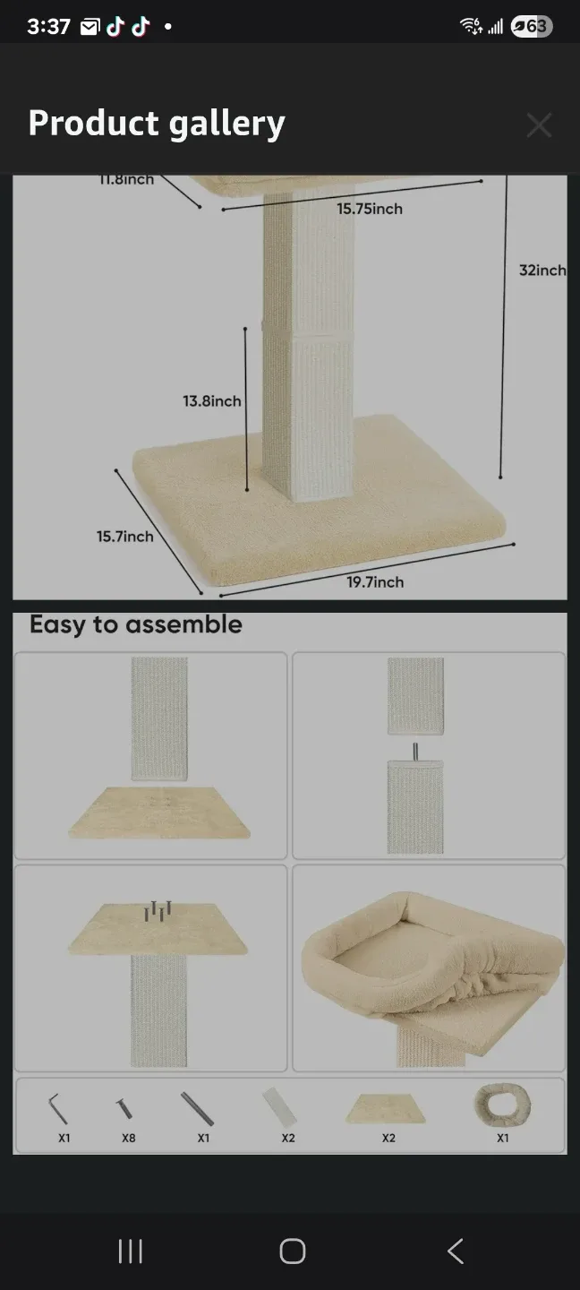 Cat Scratching Post, 32 Perch New image indicator(7)