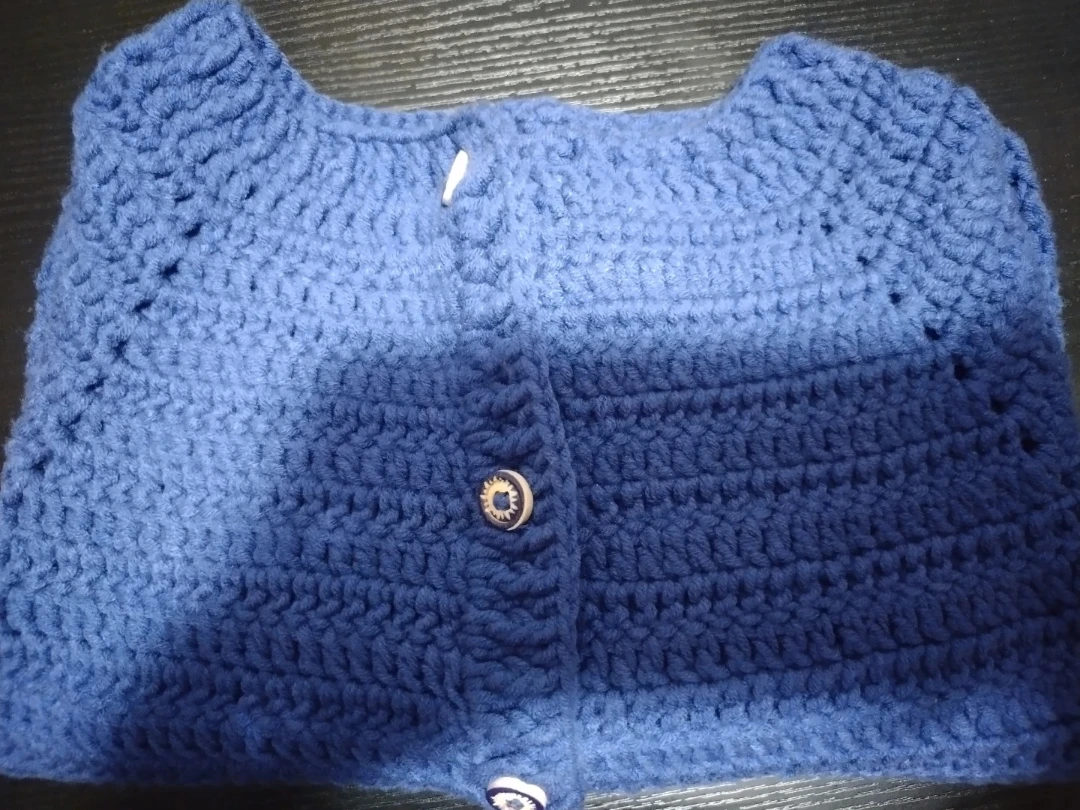 Handmade Blue Crochet Sweater - photo 3