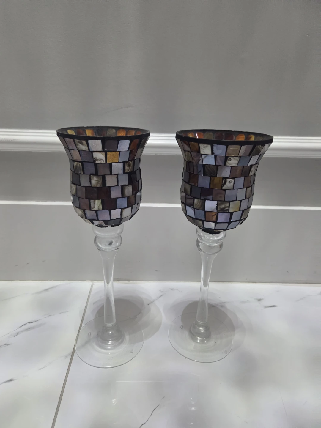 Mosaic Tile Candle Holders - Set of 2 - photo 2