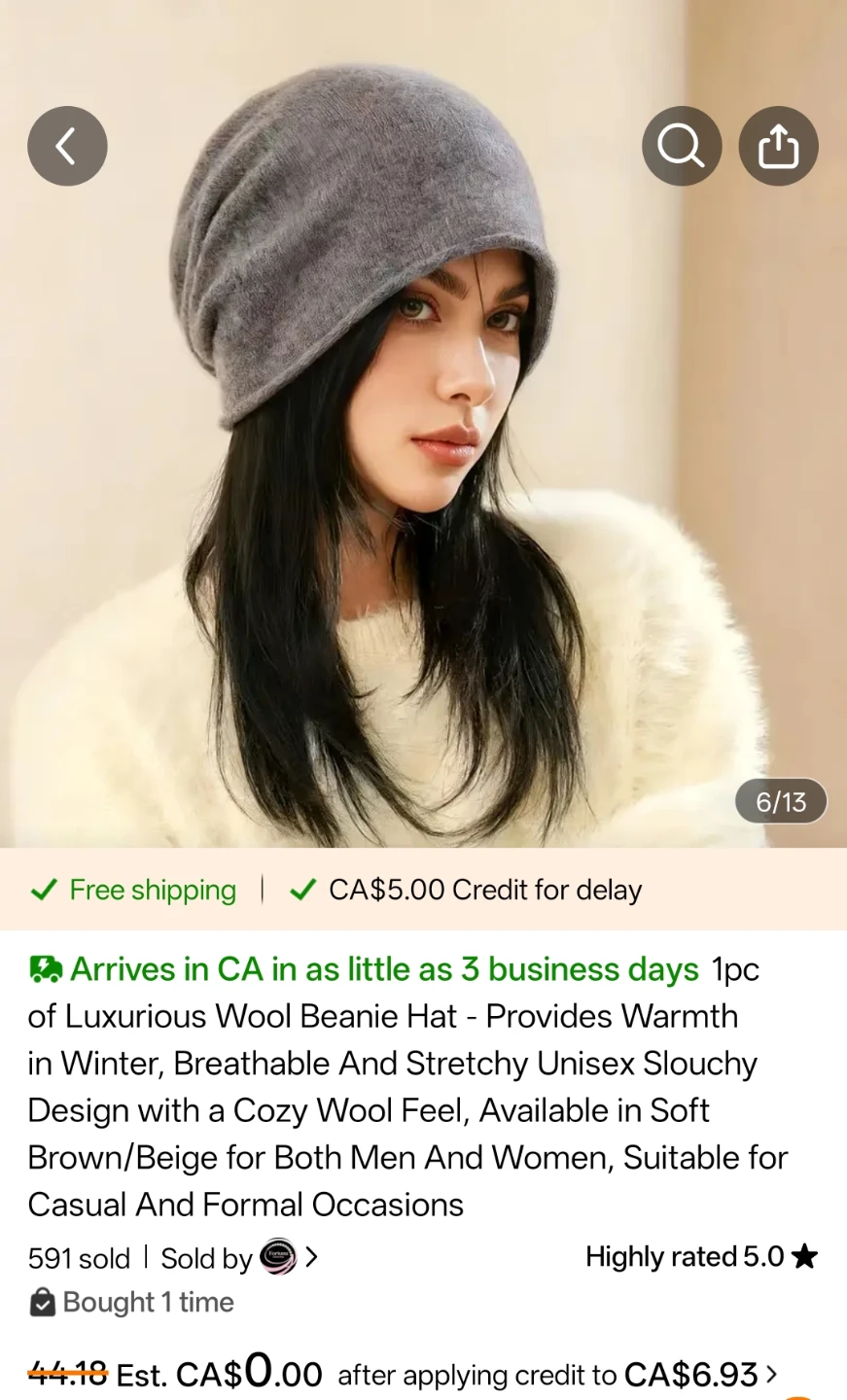 Unisex Wool/Cashmere Beanie Hat - photo 4