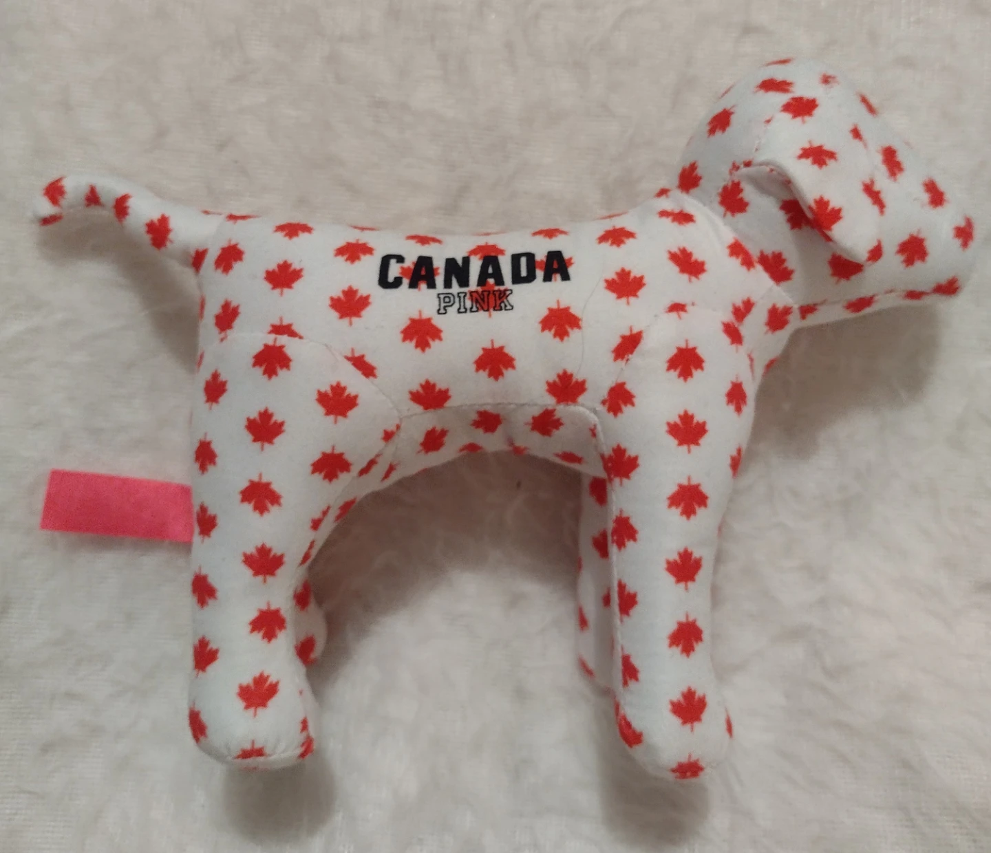 Victoria Secret Pink Canada Dog Plush Maple Leaf
