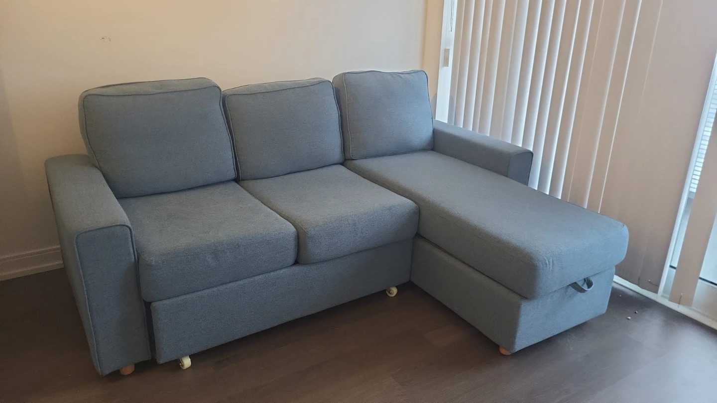 Blue Sleeper Sofa with Storage