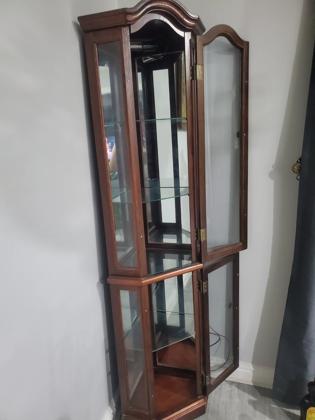 Wooden Cabinet with Glass Shelves - photo 2