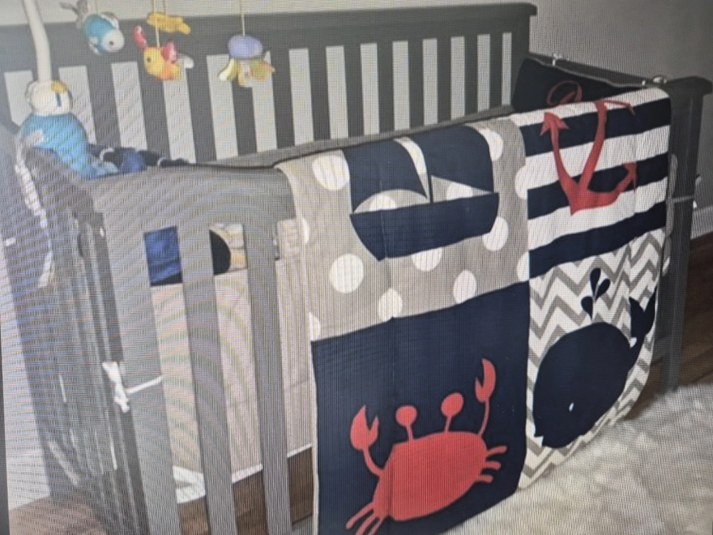 Gray Baby Crib